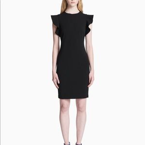 Calvin klein black ruffle sleeve dress Clearance